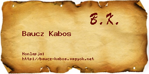 Baucz Kabos névjegykártya